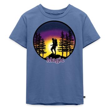 Zauberei - Kinder Premium Bio T-Shirt - Taubenblau - Vorne - Mikhail (115cm)