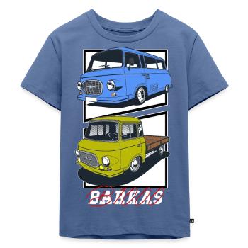barkas B1000 Bus Pritsche - Kinder Premium Bio T-Shirt - Taubenblau - Vorne - Mikhail (115cm)