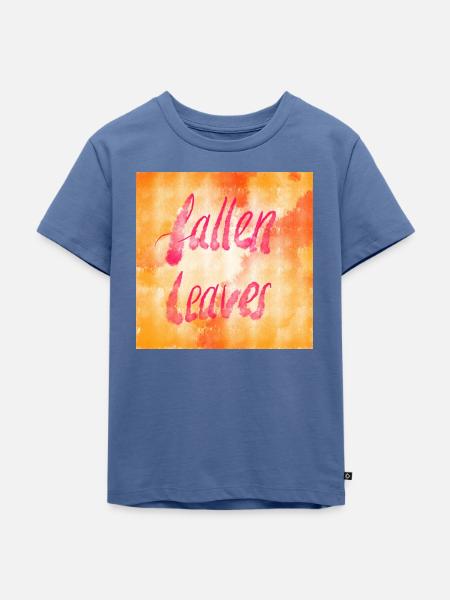 Flaming Fallen Leaves - Kinder Premium Bio T-Shirt - Taubenblau