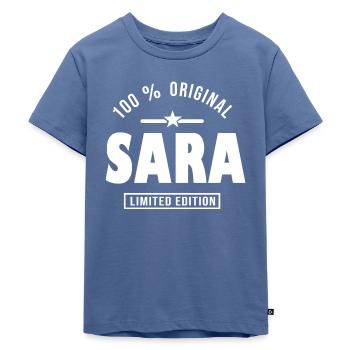 Sara, sara - Kinder Premium Bio T-Shirt - Taubenblau - Vorne - Mikhail (115cm)
