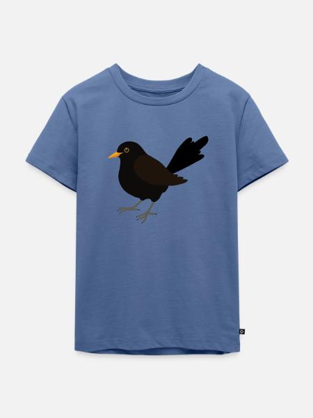 Blackbird digitale Zeichnung - Kinder Premium Bio T-Shirt - Taubenblau
