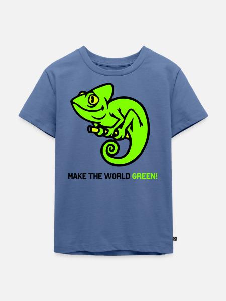 Chamäleon - Kinder Premium Bio T-Shirt - Taubenblau