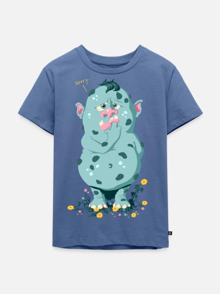 Troll im Blumenbeet Sorry - Kinder Premium Bio T-Shirt - Taubenblau