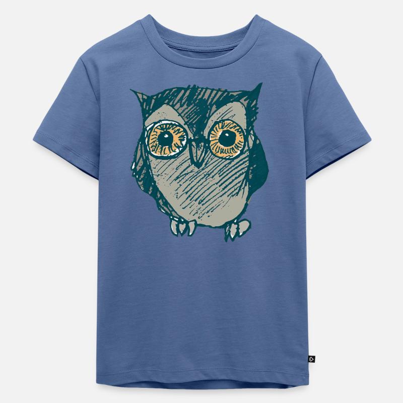 eule - Kinder Premium Bio T-Shirt - Taubenblau