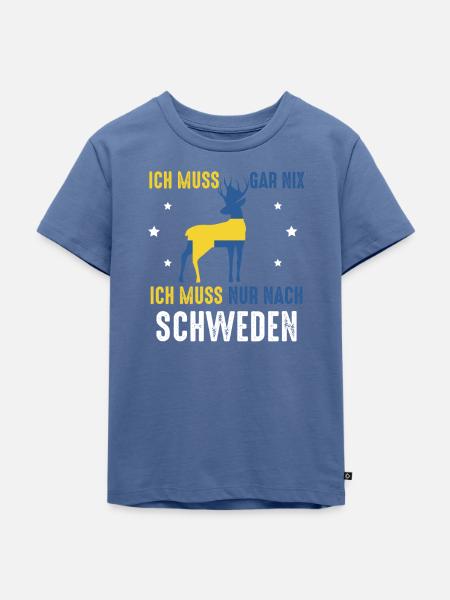 Auf nach Schweden - Kinder Premium Bio T-Shirt - Taubenblau