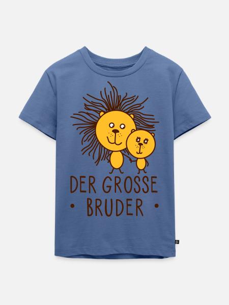 Der große Bruder Löwe - Kinder Premium Bio T-Shirt - Taubenblau