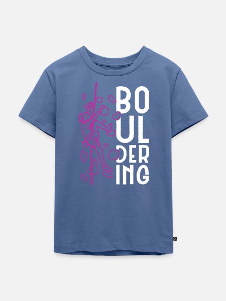 Bouldern - Kinder Premium Bio T-Shirt - Taubenblau