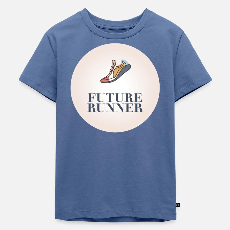 FUTURE RUNNER - Kinder Premium Bio T-Shirt - Taubenblau