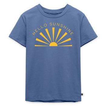 HELLO SUNSHINE - Kinder Premium Bio T-Shirt - Taubenblau - Vorne - Mikhail (115cm)