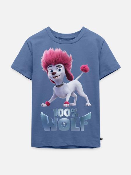 100% Wolf Freddy verspielt - Kinder Premium Bio T-Shirt - Taubenblau