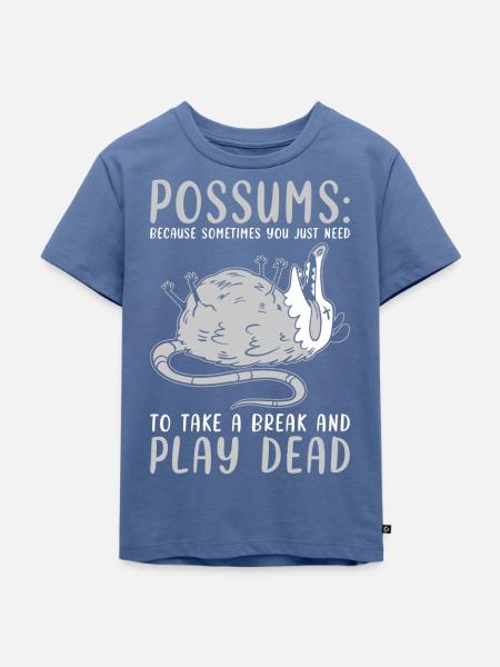 Opossum Spruch - Kinder Premium Bio T-Shirt - Taubenblau