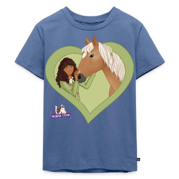 schleich® HORSE CLUB Sarah And Her Horse Mystery - Kids Premium Organic T-Shirt - stone blue - Front - Mikhail (115cm)
