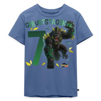 schleich® ELDRADOR® CREATURES 7 Siebter Geburtstag - Kinder Premium Bio T-Shirt - Taubenblau - Vorne - Mikhail (115cm)