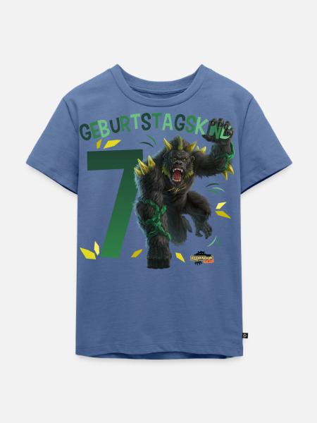 schleich® ELDRADOR® CREATURES 7 Siebter Geburtstag - Kinder Premium Bio T-Shirt - Taubenblau
