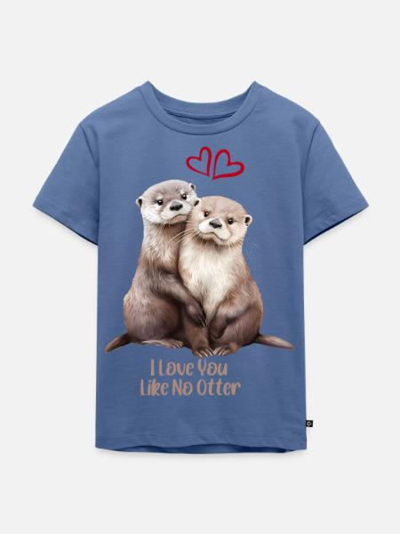 Otterliebe - Kinder Premium Bio T-Shirt - Taubenblau