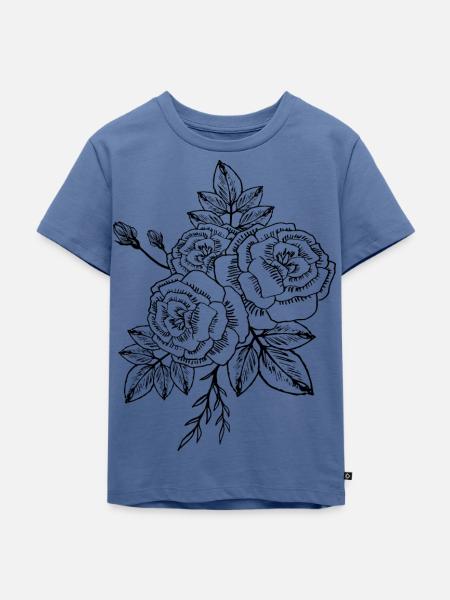 Roses Black - Kinder Premium Bio T-Shirt - Taubenblau