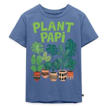 Plant Papi - Stilvolle Pflanzenliebhaber Design - Kinder Premium Bio T-Shirt - Taubenblau - Vorne - Mikhail (115cm)