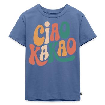 Ciao Kakao - Kinder Premium Bio T-Shirt - Taubenblau - Vorne - Mikhail (115cm)