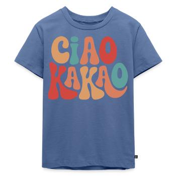 Ciao Kakao - Kinder Premium Bio T-Shirt - Taubenblau - Vorne - Mikhail (115cm)