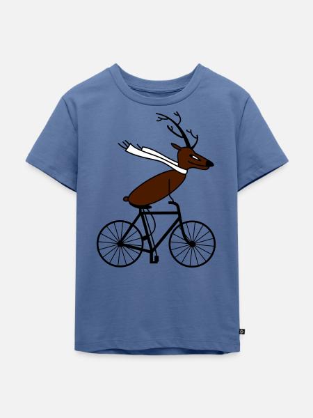 schneller Hirsch - Kinder Premium Bio T-Shirt - Taubenblau