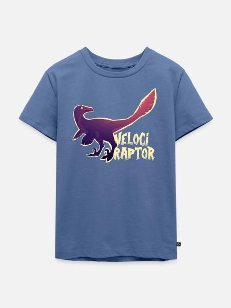 Velociraptor - Kinder Premium Bio T-Shirt - Taubenblau