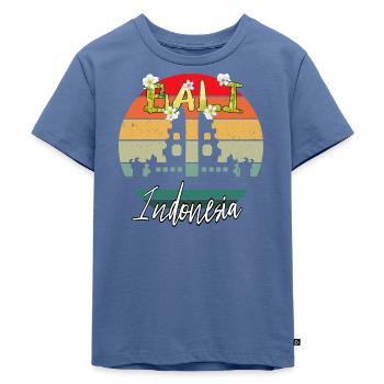 Bali - Indonesien - Kinder Premium Bio T-Shirt - Taubenblau - Vorne - Mikhail (115cm)