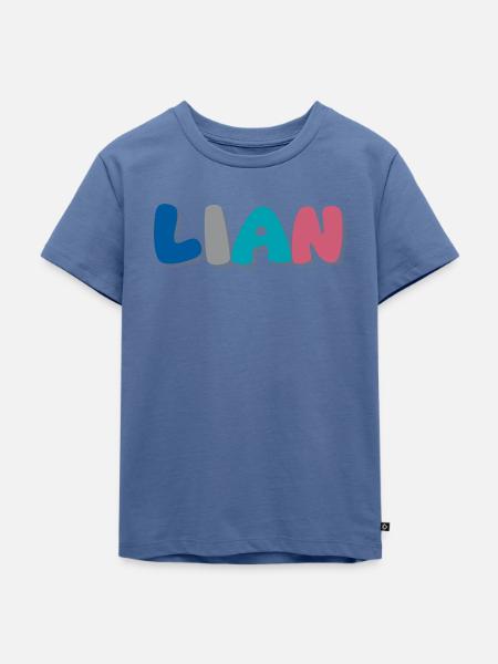 Name - Lian - Kinder Premium Bio T-Shirt - Taubenblau