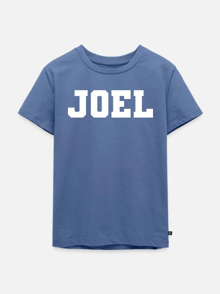 Name - Joel - Kinder Premium Bio T-Shirt - Taubenblau