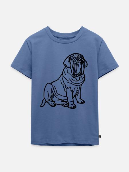 mastino © - www.dog-power.nl - Kinder Premium Bio T-Shirt - Taubenblau