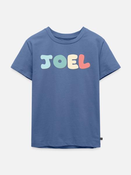 Name - Joel - Kinder Premium Bio T-Shirt - Taubenblau