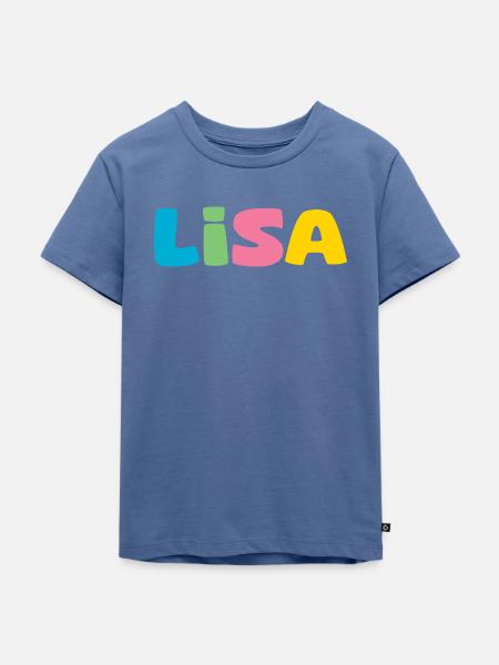 Name - Lisa - Kinder Premium Bio T-Shirt - Taubenblau