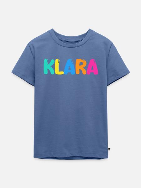 Name - Klara - Kinder Premium Bio T-Shirt - Taubenblau