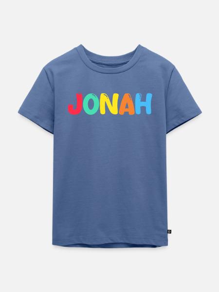 Name - Jonah - Kinder Premium Bio T-Shirt - Taubenblau