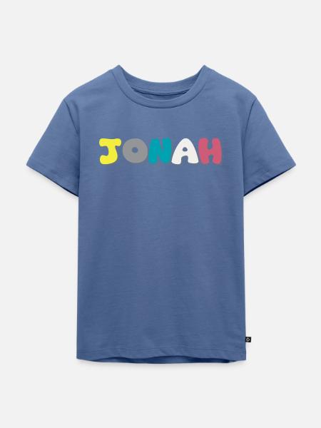 Name - Jonah - Kinder Premium Bio T-Shirt - Taubenblau