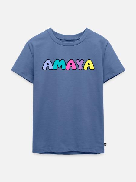 Name - Amaya - Kinder Premium Bio T-Shirt - Taubenblau