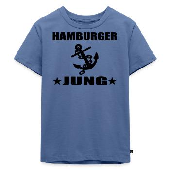 Hamburg - Kinder Premium Bio T-Shirt - Taubenblau - Vorne - Mikhail (115cm)