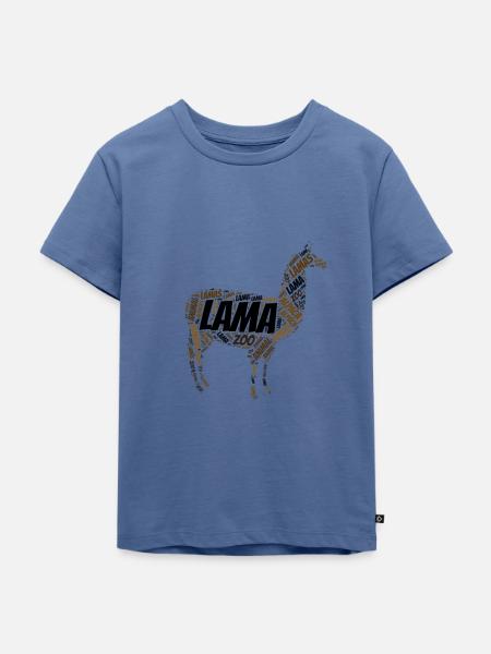 Lama Wordart - Kinder Premium Bio T-Shirt - Taubenblau