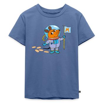 Maustronaut - Kinder Premium Bio T-Shirt - Taubenblau - Vorne - Mikhail (115cm)