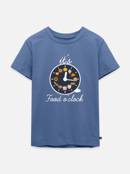 Food o'clock - Kinder Premium Bio T-Shirt - Taubenblau