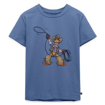 Cowboys - John mit dem Lasso - Kinder Premium Bio T-Shirt - Taubenblau - Vorne - Mikhail (115cm)
