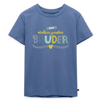 Bald großer Bruder - Kinder Premium Bio T-Shirt - Taubenblau - Vorne - Mikhail (115cm)