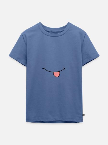 Zunge raus - Kinder Premium Bio T-Shirt - Taubenblau