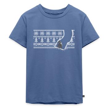 Snowboard Winter - Kinder Premium Bio T-Shirt - Taubenblau - Vorne - Mikhail (115cm)