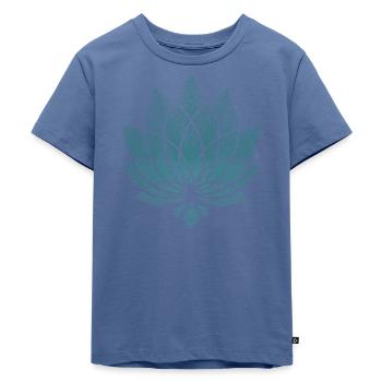 DOTWORK LOTUS - Kinder Premium Bio T-Shirt - Taubenblau - Vorne - Mikhail (115cm)