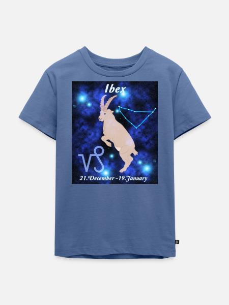 Sternzeichen Steinbock, Sternenbild, Astrologie - Kinder Premium Bio T-Shirt - Taubenblau
