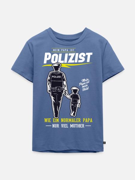 Mein Papa ist Polizist - Kinder Premium Bio T-Shirt - Taubenblau
