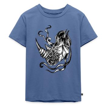 Nashorn - Kinder Premium Bio T-Shirt - Taubenblau - Vorne - Mikhail (115cm)
