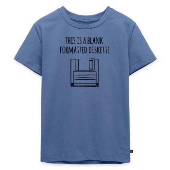 leere Diskette - Kinder Premium Bio T-Shirt - Taubenblau - Vorne - Mikhail (115cm)