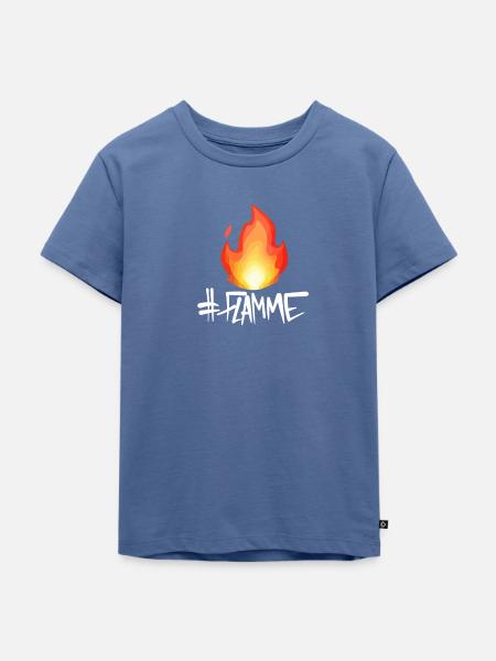 Flamme - Kinder Premium Bio T-Shirt - Taubenblau