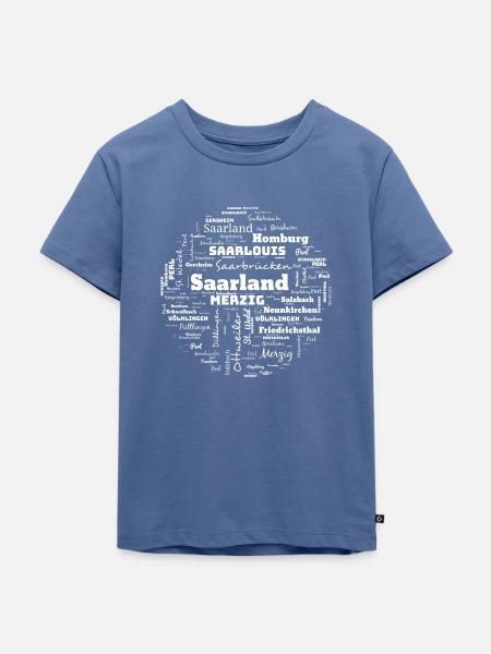 Saarland Kreis Städte Geschenk - Kinder Premium Bio T-Shirt - Taubenblau